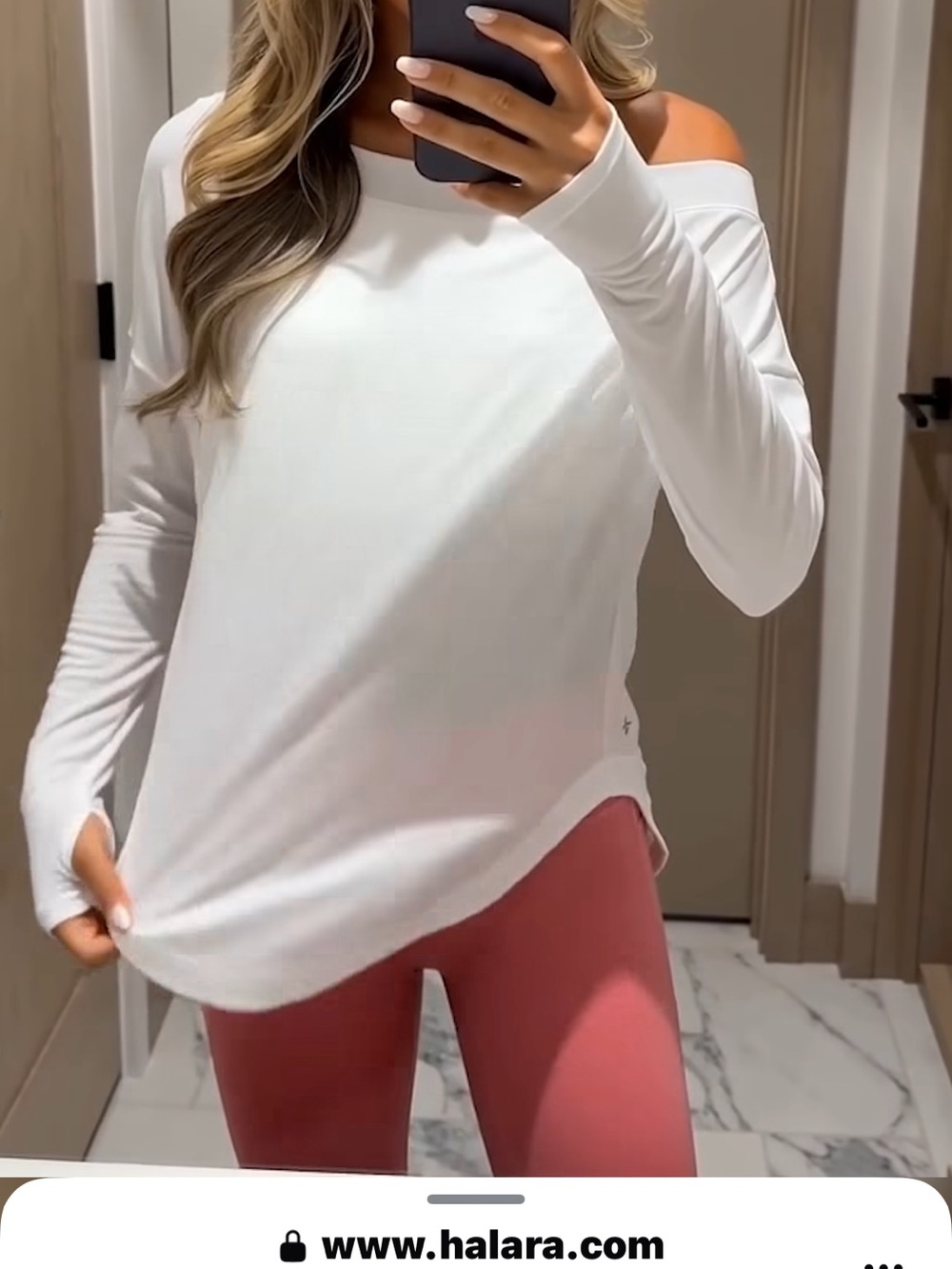Blue Halara Off-Shoulder Long Sleeve Women's Top